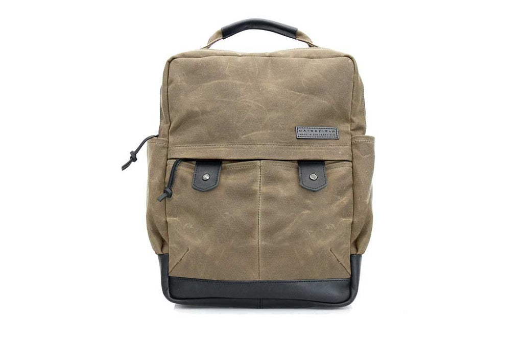 Waxed Canvas with Black Leather