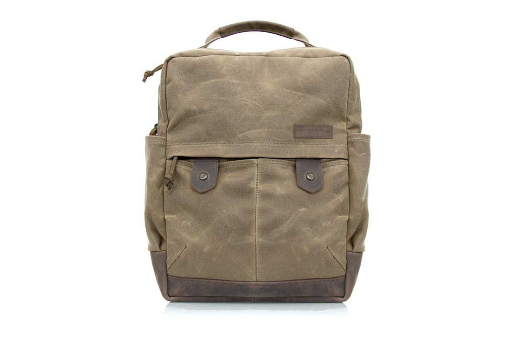 Waxed Canvas with Chocolate Leather