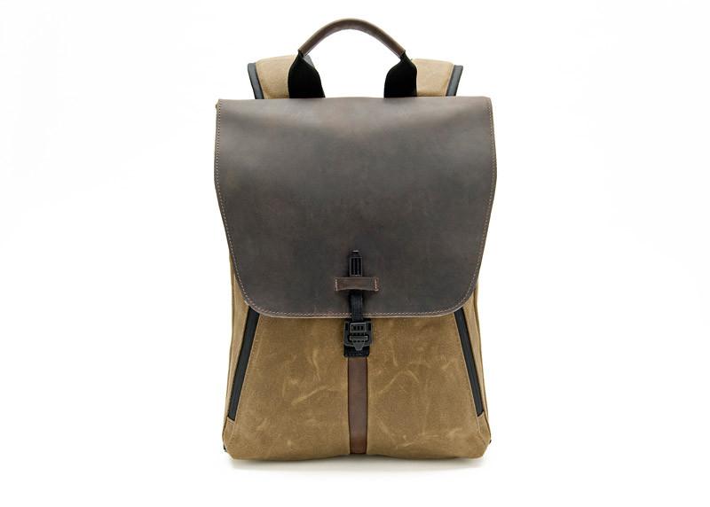 Chocolate Leather on Waxed Canvas